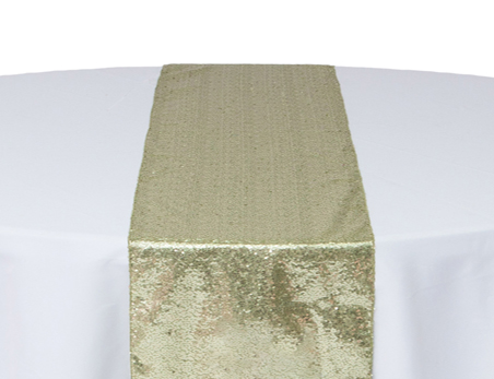 12”X108” Khaki Premium Sequin Table Runner