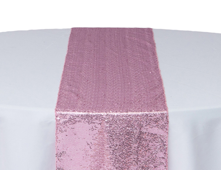 12”X108” Pink Premium Sequin Table Runner