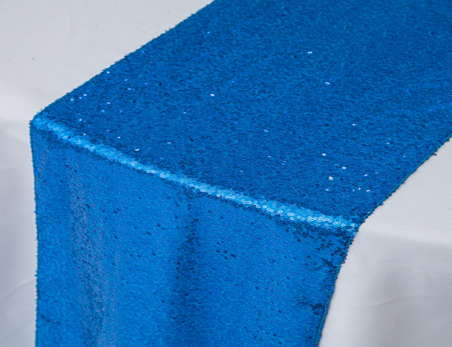 12”X108” Blue Premium Sequin Table Runner