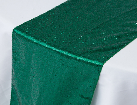 12”X108” Green Premium Sequin Table Runner