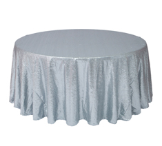 Customized Size Premium Round Silver Sequin Table Cloth