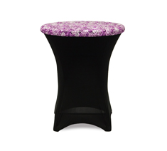 Black Color High Stretch Elastic Spandex Flower Ribbon Cocktail Table Cover