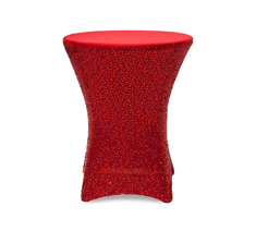 Red High Elastic Stretch Spandex Cocktail Table Cover with Sequin