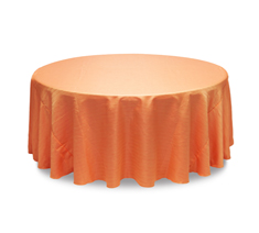 Solid Orange Taffeta Round Table Cloth