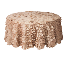 Customized Size Round Camel Petal Taffeta Banquet Tablecloth