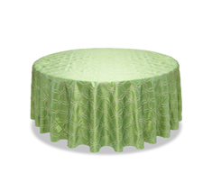 Customized Size Octagonal Matcha Green Embroidery Taffeta Wedding Banquet Table Cloth