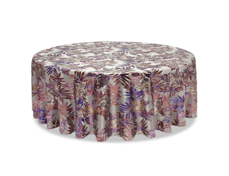 Elegant Cinque-foil Printed Round Taffeta Table Cloth