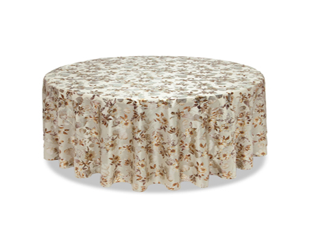 Flower Foil Printed Premium Round Taffeta Table Cloth