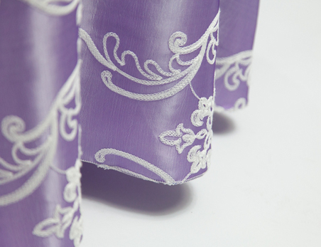 Purple Embroidery Taffeta Wedding Banquet Table Cloth