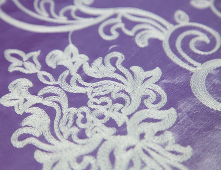 Purple Embroidery Taffeta Wedding Banquet Table Cloth