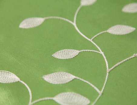 Customized Size Leaf Flower Matcha Green Embroidery Taffeta Wedding Banquet Table Cloth