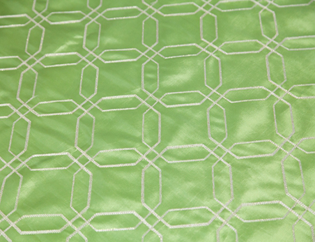 Customized Size Octagonal Matcha Green Embroidery Taffeta Wedding Banquet Table Cloth