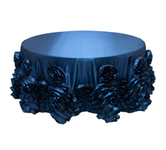 Customized Size and Color Rosette Flower Taffeta Table Cloth