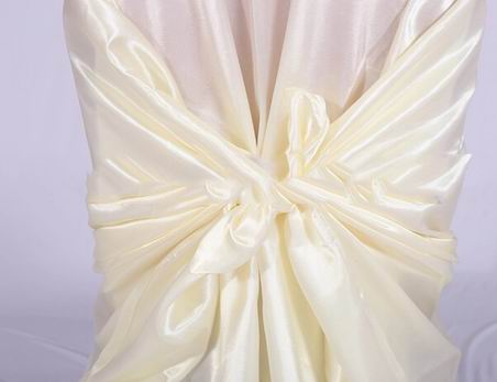 Cream Satin Universal Chair Cover for Wedding Banquet Party Decoration