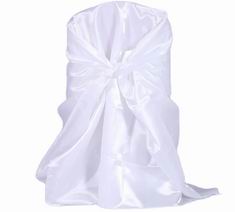 White Satin Universal Chair Cover for Wedding Banquet Party Decoration