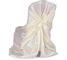 Cream Satin Universal Chair Cover for Wedding Banquet Party Decoration