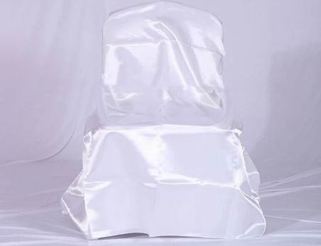 White Satin Universal Chair Cover for Wedding Banquet Party Decoration