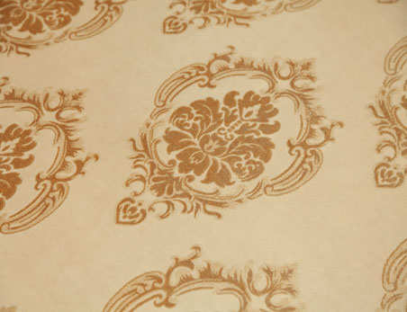 Premium Round Champagne Damask Velvet Table Cloth