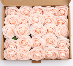 Wholesale PE Rose Flower Head Box-packed, Pack of 25 Rose Head Rod Foam Flower Wedding Valentine's Day Christmas Decor