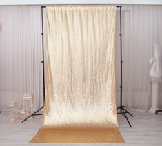 Hot-selling Glitz Gold Sequin Backdrop for Wedding Party Decoration Photography Use