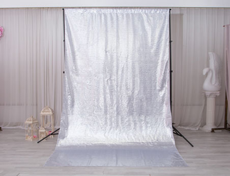 Hot-selling Glitz Silver Sequin Backdrop for Wedding Party Decoration Photography Use