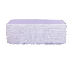 Customed size white multi-layers ruffled organza table skirt