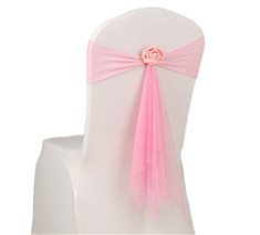 Wedding Mesh Chair Cover Sashes With flower Events Supplies Party Decoration