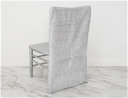 Metallic Glittering Shiny Silver Spandex Stretch Chair Slipcover