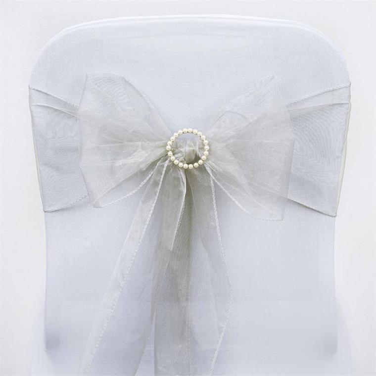 polyester snow organza wedding chair sash