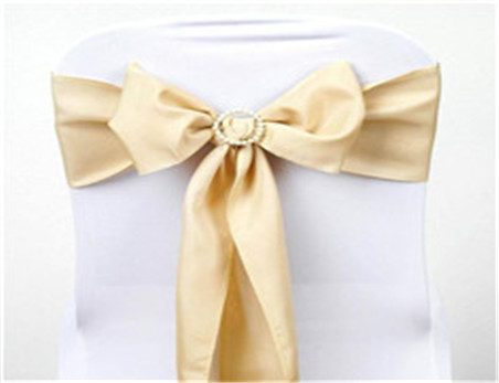 Wholesale High Quality Plain Polyester Chair Sash for Wedding Decoration