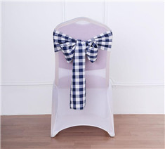 Wholesale High Quality Buffalo Plaid Checkered Chair Sashes Polyester Chair Sash for Wedding Decoration