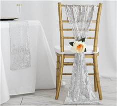 Wholesale High Quality Premium Sequin Chair Sashes for Wedding Decoration