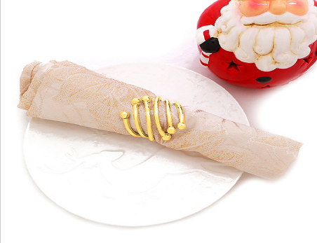 Gold Plated Aluminium Spiral Napkin Rings