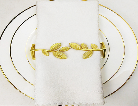 Leaf Shape Metal Triangle Napkin Rings