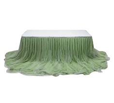 Customed Size Two Layered  Chiffon & Satin Table Skirt