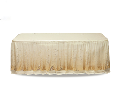 Champagne organza sequin embroidery wedding table skirt