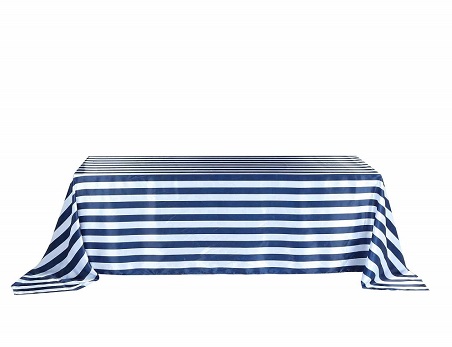 90″x156″ Stripe Satin Rectangle Tablecloth