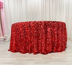 18mm Sequin Satin/Mesh Round Table Cloth