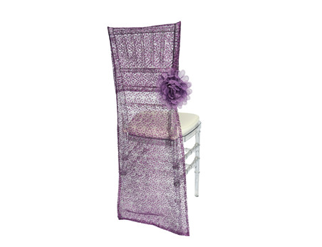 Hot sale organza 3D flower embroidered wedding chair cover