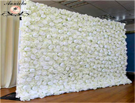 Wedding And Home Decoration 1.2m By 2.4m Silk Rose Artificial Flower Wall Backdrop