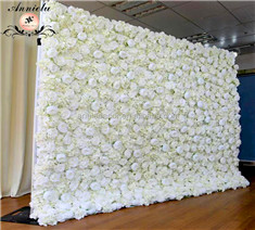 Wedding And Home Decoration 1.2m By 2.4m Silk Rose Artificial Flower Wall Backdrop