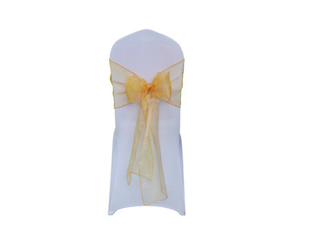 100% polyester snow organza wedding chair sash