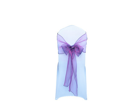 100% polyester snow organza wedding chair sash