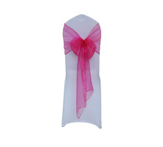 100% polyester snow organza wedding chair sash