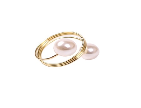 Metal With Pearl  Alloy Napkin Ring