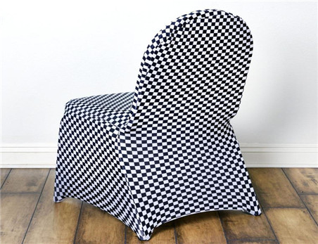 Buffalo Plaid Chair Covers Black/White Checkered Spandex Banquet Chair Cover