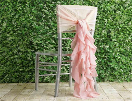 Chiffon Hoods With Curly Willow Chiffon Chair Sashes