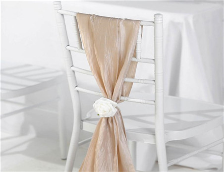 Wholesale High Quality Crinkle Taffeta Chair Sashes for Wedding Decoration