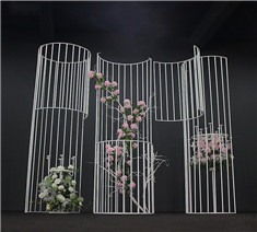 Chinese style Iron wedding stage backdrop Line semicircular screen large background event party decoration