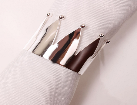 Metal Crown Design Napkin Rings